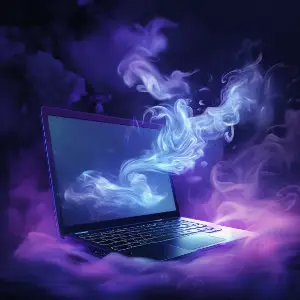 Laptop Smoking Illustration