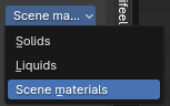 Scene materials dropdown